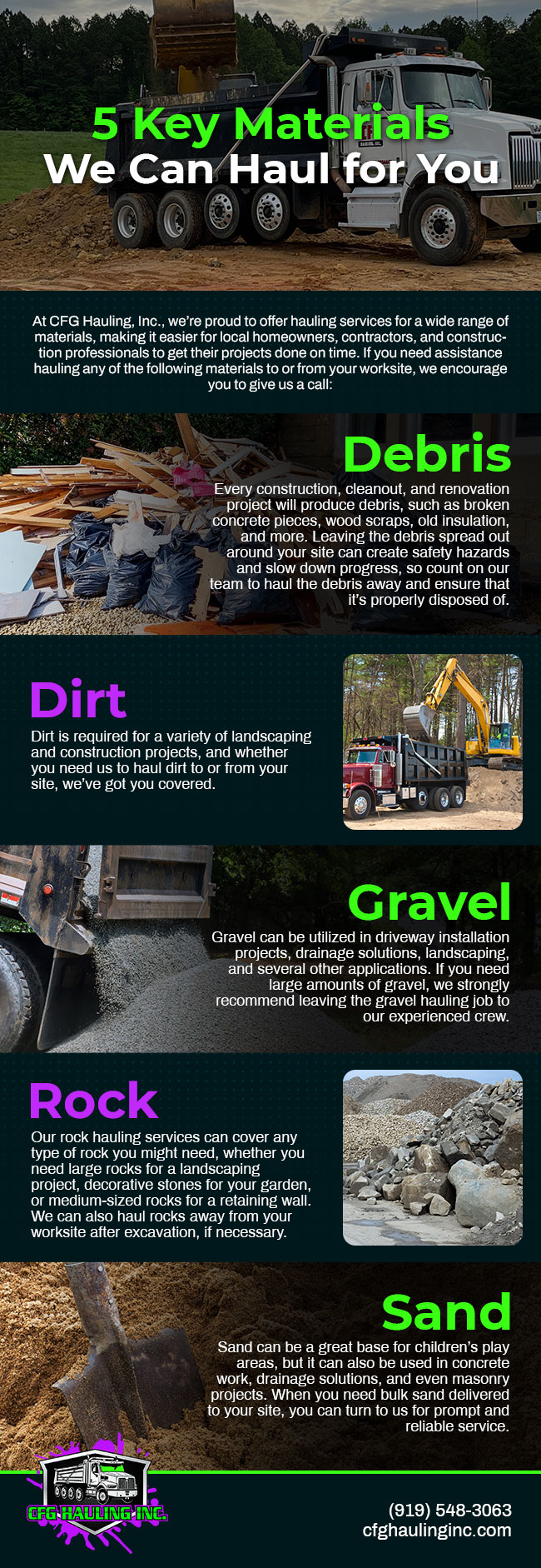 5 Key Materials We Can Haul for You